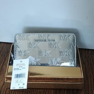 Michael Kors Metallic Silver Card Holder